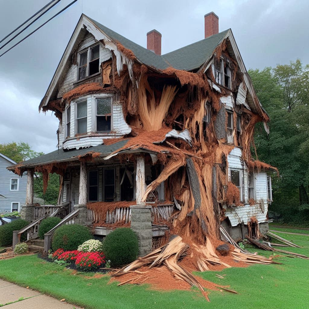 Signs Your Salem Home Needs a Tree Inspection Damaged tree on an Salem home showing signs of disease and decay